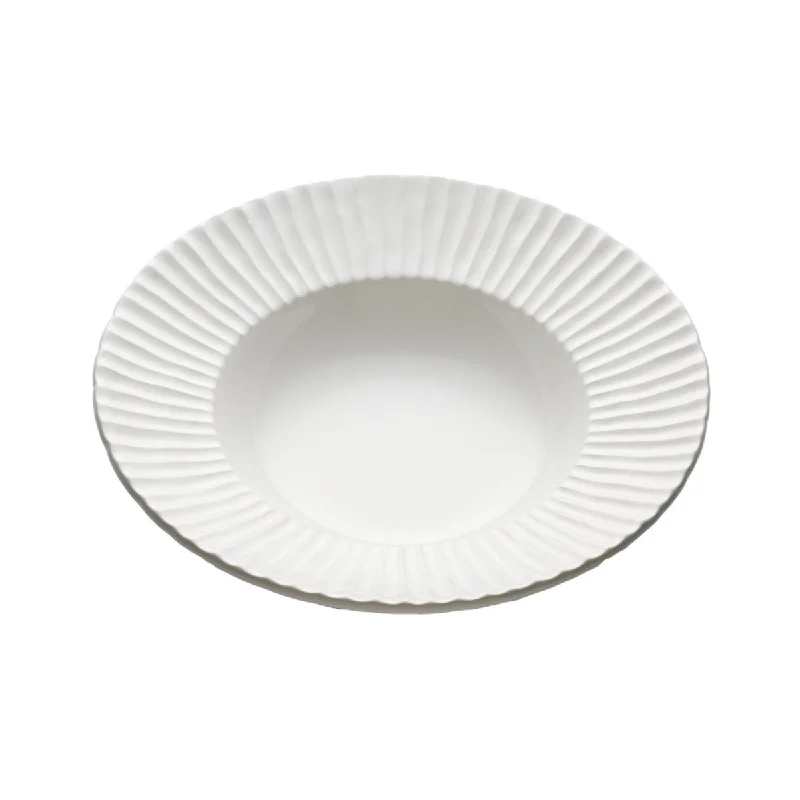 disposable dinnerware for holidays and celebrations-Ceriart Flow Pasta Bowl White 31.5cm