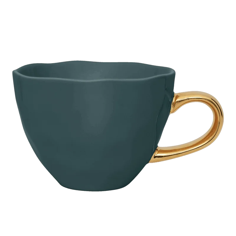 best mugs for serving hot chocolate-Good Morning cup Cappuccino / Tea Ø11 cm - Blue Green