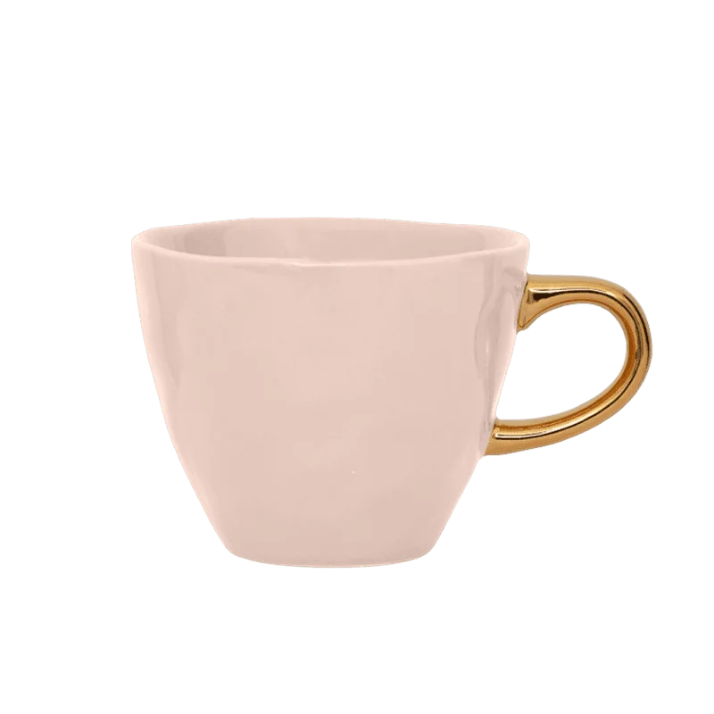 eco-friendly ceramic coffee mugs with handles-Good Morning cup Coffee Ø8 cm - Old Pink