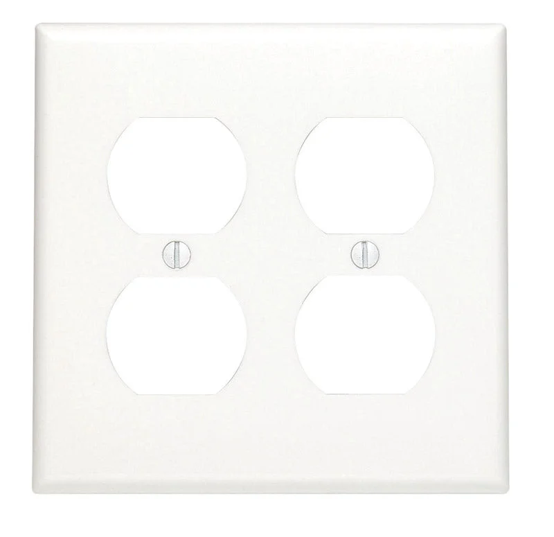 dinnerware set with festive holiday designs-Leviton White 2 gang Nylon Duplex Wall Plate 1 pk