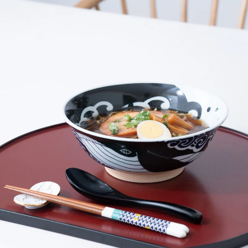 outdoor dinnerware for casual gatherings-Whale Mino Ware Ramen Bowl M