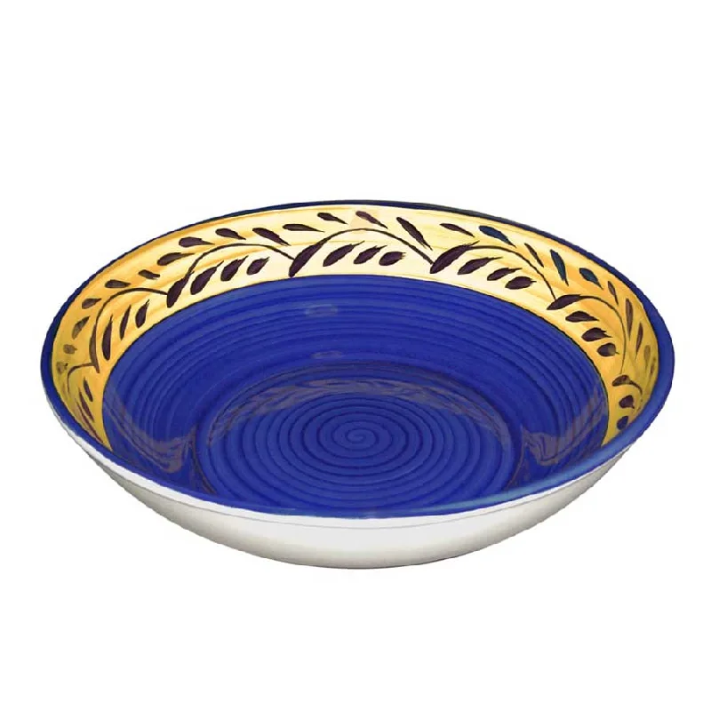 modern dinner plates with clean lines-Extra Large Serving Bowl - Blue & Yellow | Country French