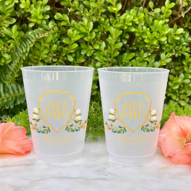 personalized mugs with logo prints for branding-Summer Wedding Full Color Shatterproof Cups