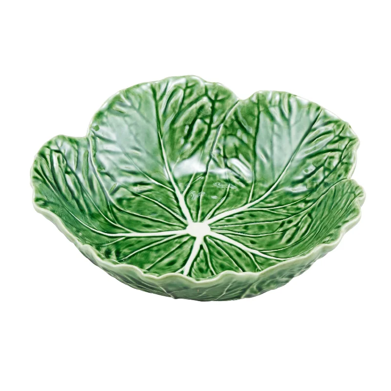 dinnerware set with geometric shapes and patterns-Bordallo Pinheiro Cabbage Bowl Green 29cm