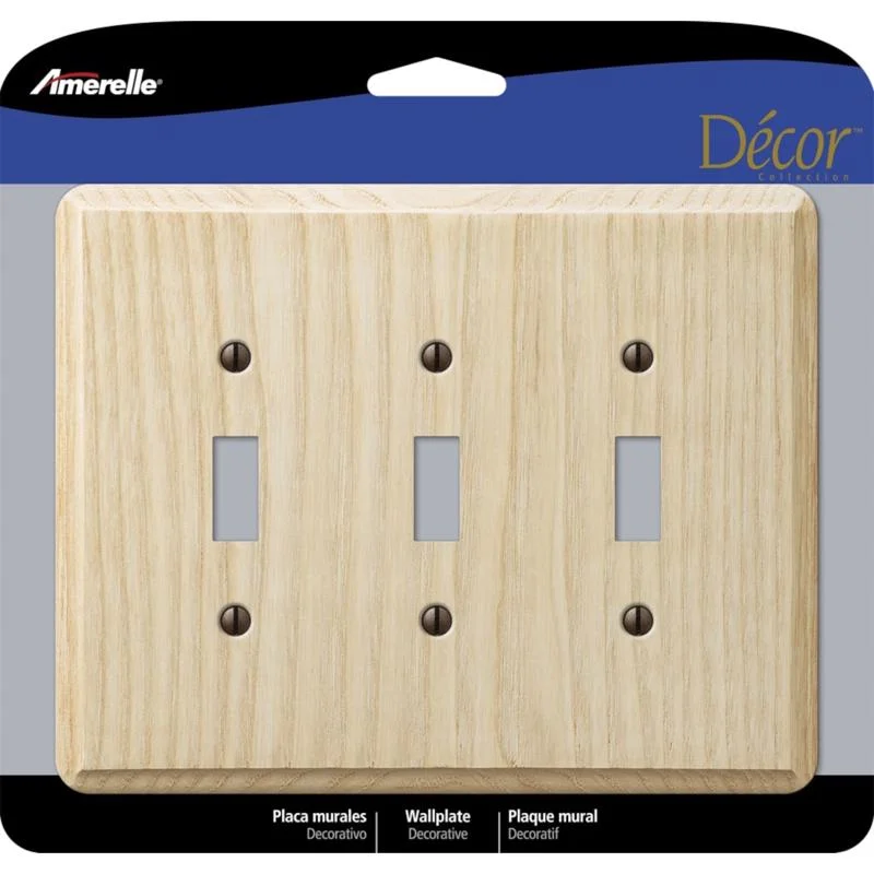 disposable dinner plates for special events-Amerelle Contemporary Unfinished Beige 3 gang Wood Toggle Wall Plate 1 pk