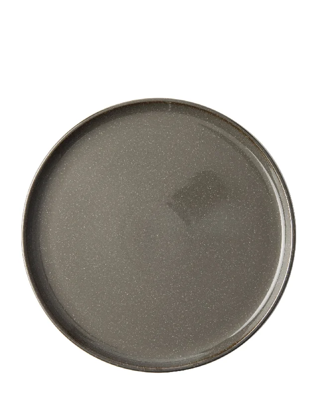 reusable dinnerware for eco-friendly parties-Omada Flat Stackable Dinner Plate - Grey