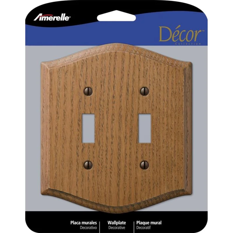 luxury dinner plates for special occasions-Amerelle Country Brown 2 gang Wood Toggle Wall Plate 1 pk