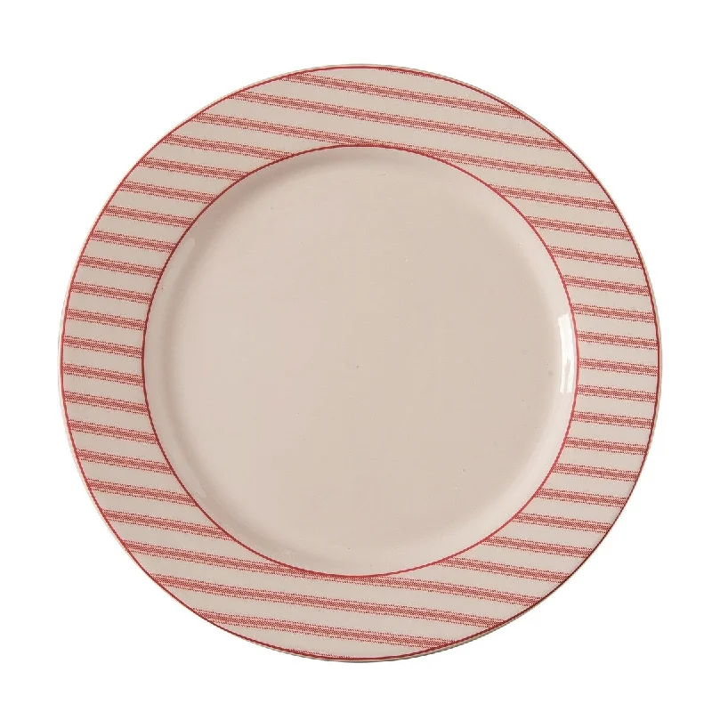 glass dinnerware set with modern designs-Transpac Dolomite 10.25 in. Multicolor Christmas Pine Charger Plate