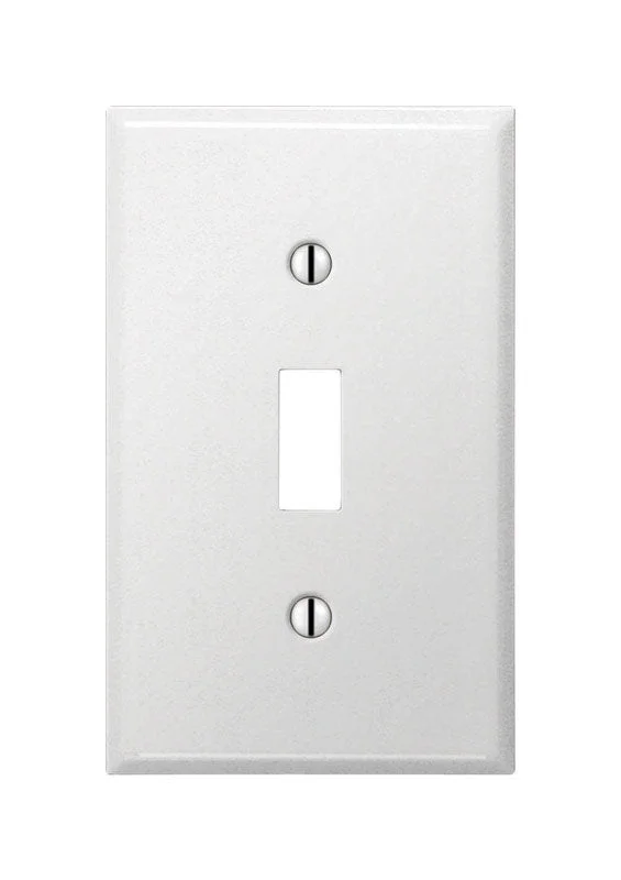 elegant disposable dinnerware for formal events-Amerelle Pro Smooth White 1 gang Stamped Steel Toggle Wall Plate 1 pk