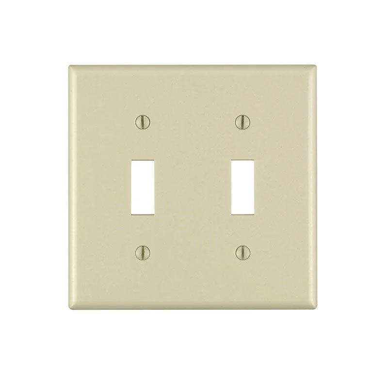 dinner plates with classic floral designs-Leviton Ivory 2 gang Nylon Toggle Wall Plate 1 pk