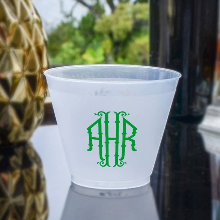 custom mugs for holiday gift baskets-Monogrammed Initial Shatterproof Cups