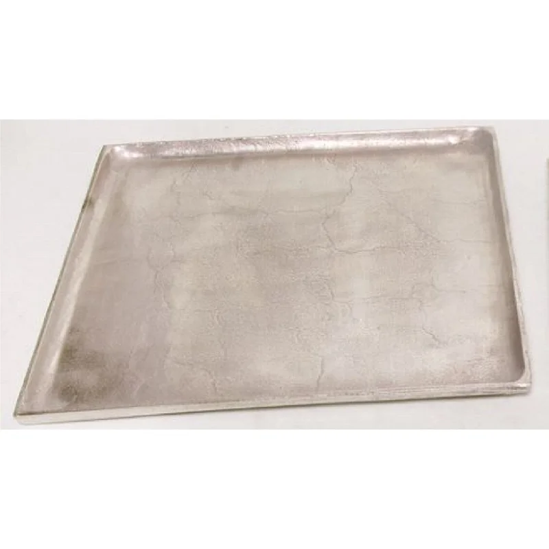 dinnerware for outdoor family gatherings-Plate Square Raw Nickel Dia 19.29" ALUMINUM - Raw Nickel