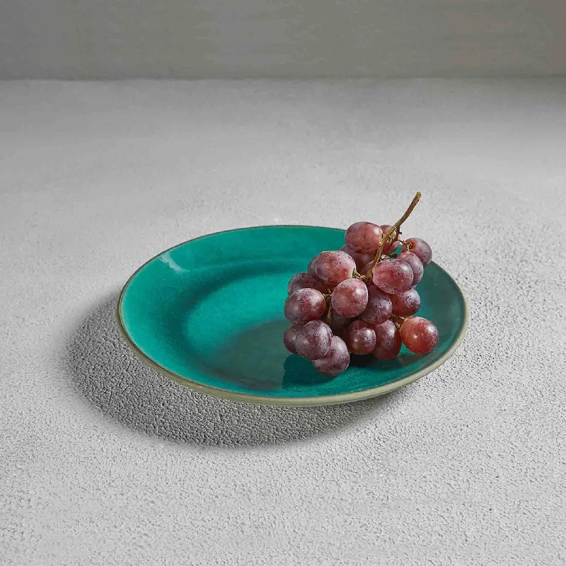 dinnerware for family gatherings and holidays-RUSTICO TEAL PLATE