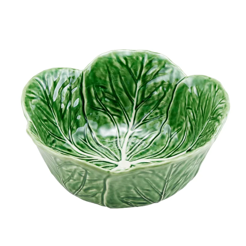 durable dinner plates for everyday meals-Bordallo Pinheiro Cabbage Salad Bowl Green 29.5cm