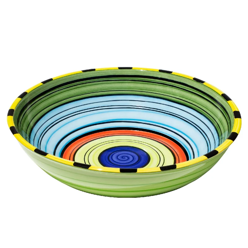 dinnerware set with matching serving trays-Extra Large Serving Bowl - Colorful Striped | Acapulco