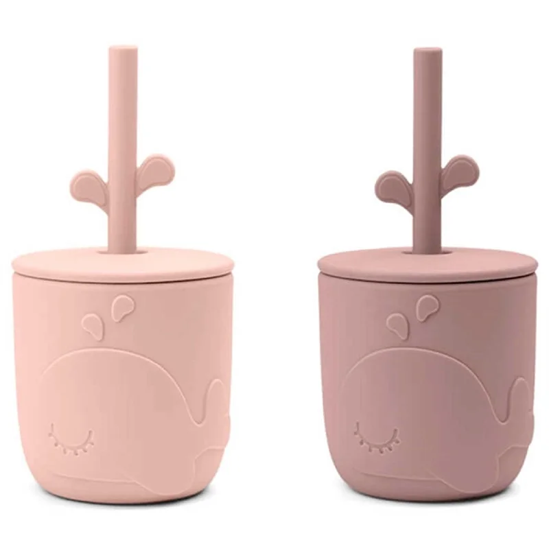 best travel mugs for cold weather-Done by Deer Peekaboo Straw Cup 2-pack Wally Powder