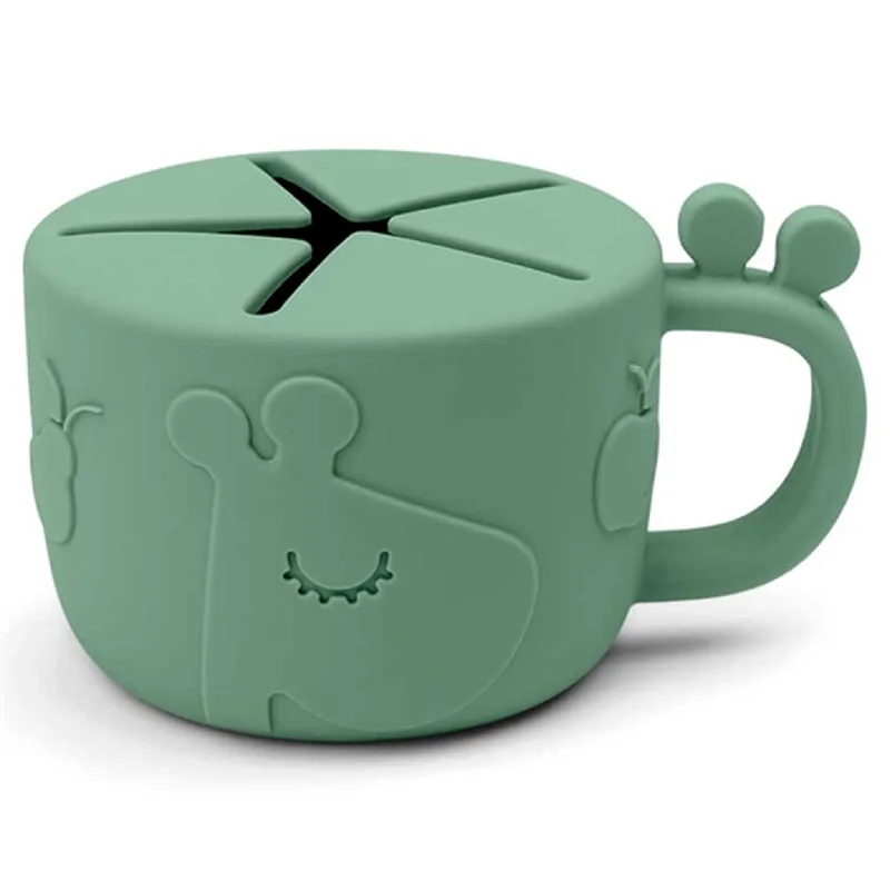 stylish travel mugs for outdoor adventures-Done by Deer Peekaboo Snack Cup Raffi Green