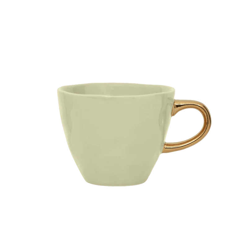 personalized coffee mugs with logos for businesses-Good Morning cup Coffee Ø8 cm - Pale Green