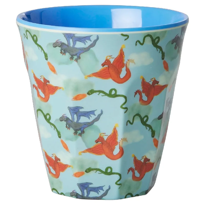 funny tea mugs for family and friends-Rice Melamine Cup with Dragon Print - Medium - 250 ml