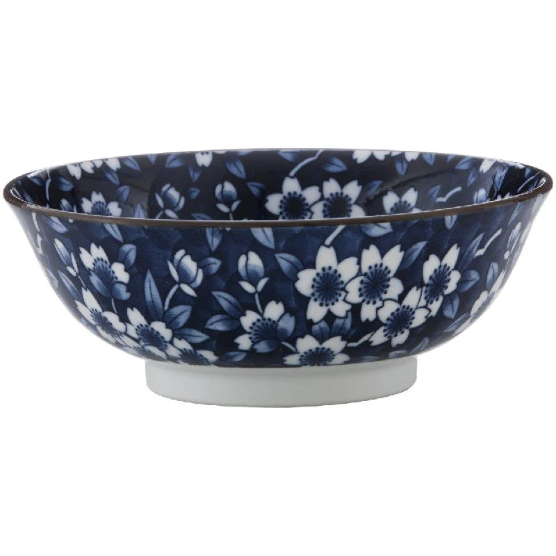 formal dinnerware set for upscale events-Concept Japan Damizakura Bowl Blue 19cm