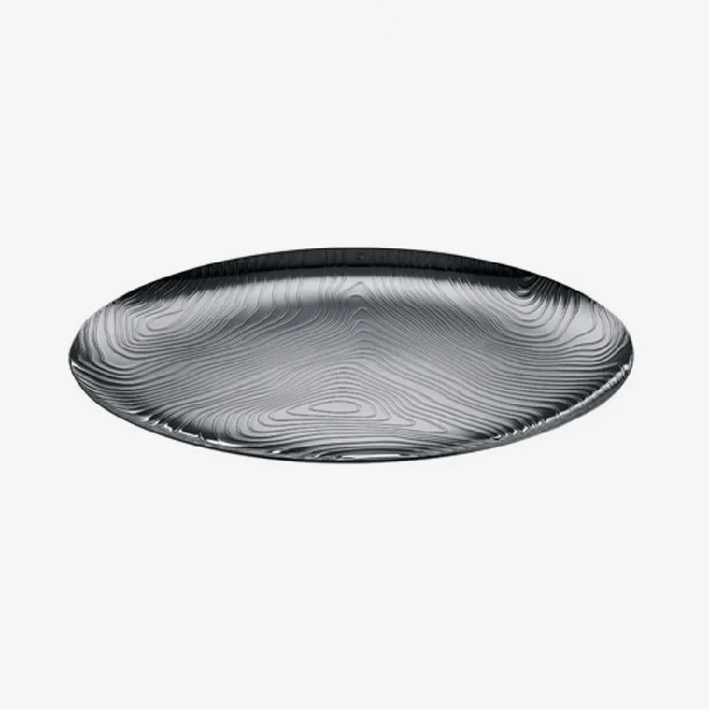 dinner plates for upscale restaurants and events-Alessi | Veneer Centrepiece Flat Bowl - Silver