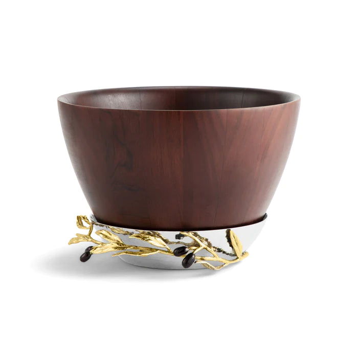 contemporary dinner plates for home dining-Michael Aram | Olive Branch Wood Bowl