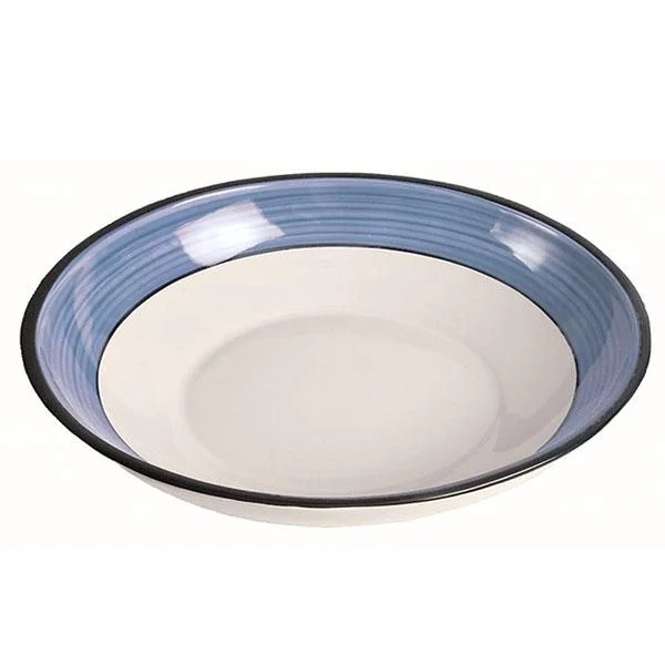 formal dinnerware set for upscale events-Extra Large Serving Bowl - White & Blue | Spree Pattern