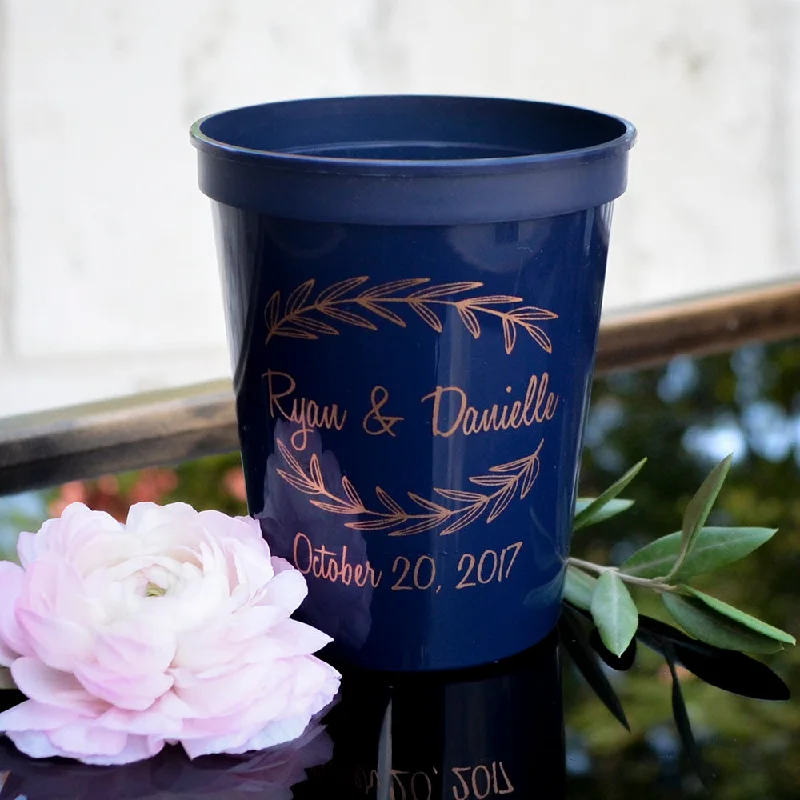 custom photo coffee cups for personalized gifts-Custom Script Names Stadium Cups