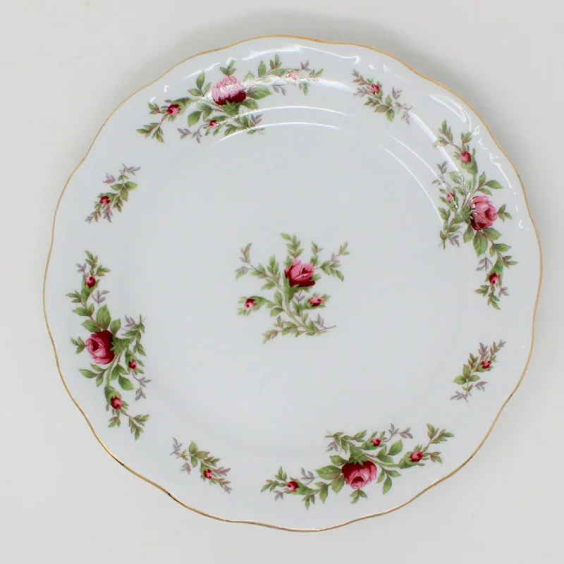 luxury melamine dinnerware set-Dessert / Salad Plate, Johann Haviland, Moss Rose, Thailand, Vintage