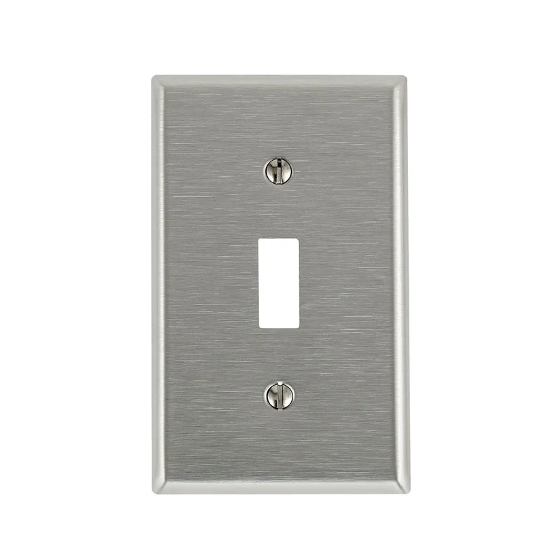 reusable dinner plates for large gatherings-Leviton Antimicrobial Powder Coated Gray 1 gang Stainless Steel Toggle Wall Plate 1 pk