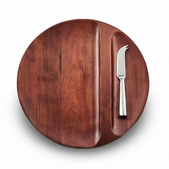 classic dinnerware set for holiday meals-Sierra Divided Wood Tray With Knife