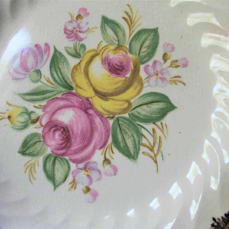 eco-friendly bamboo plates for picnics-Dessert / Salad Plate, Royal China, Quban Royal, 22K Gold, Vintage