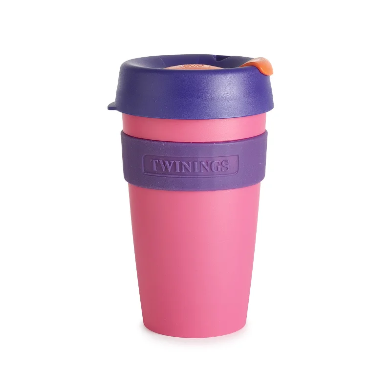 large ceramic mugs for coffee and tea lovers-Twinings Solid Pink, Purple & Orange KeepCup - 16oz (450ml)