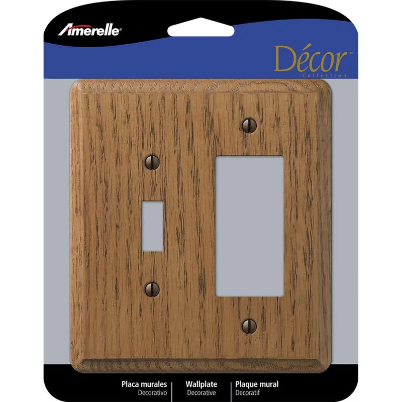 sustainable dinner plates for everyday use-Amerelle Contemporary Brown 1 gang Wood Toggle Wall Plate 1 pk