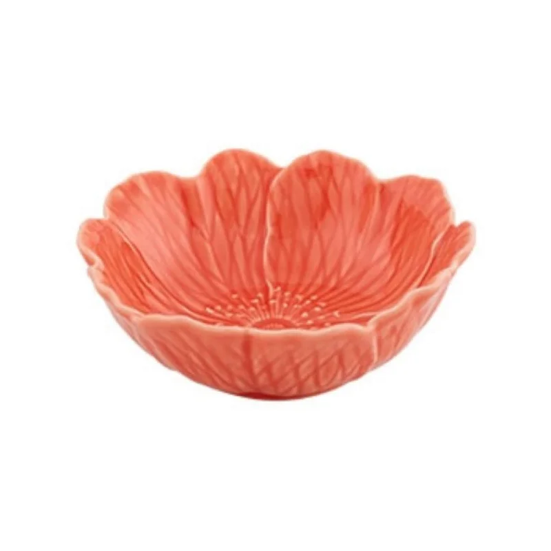 modern dinner plates with contemporary designs-Bordallo Pinheiro Flora Bowl Salmon 17cm