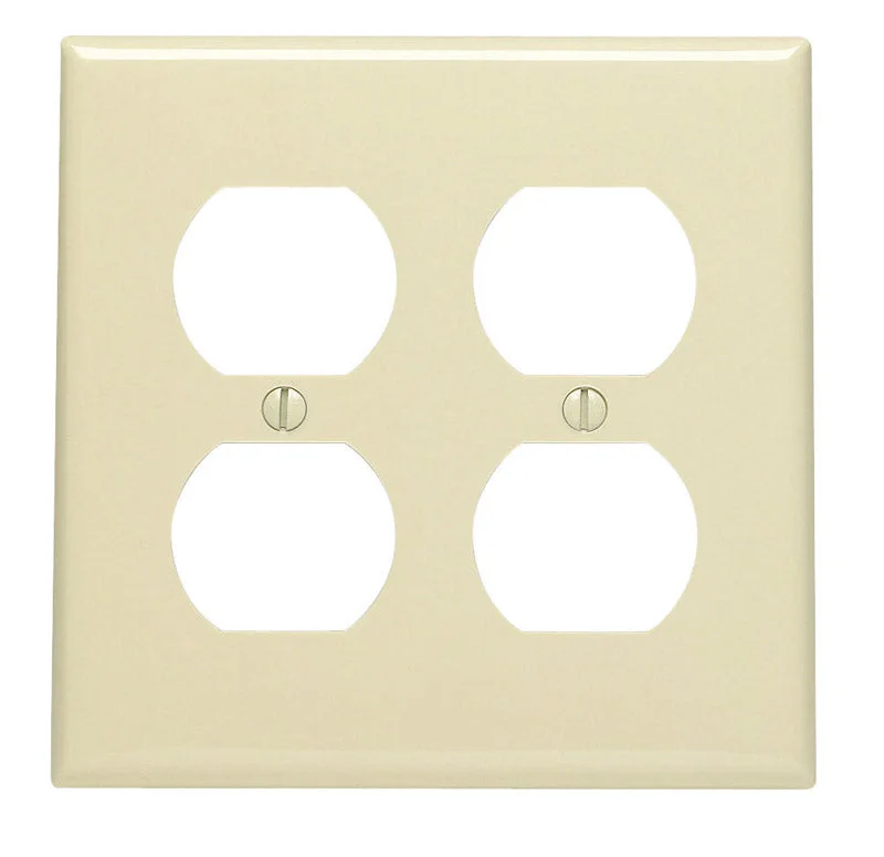 ceramic plates with unique hand-painted designs-Leviton Ivory 2 gang Nylon Duplex Wall Plate 1 pk