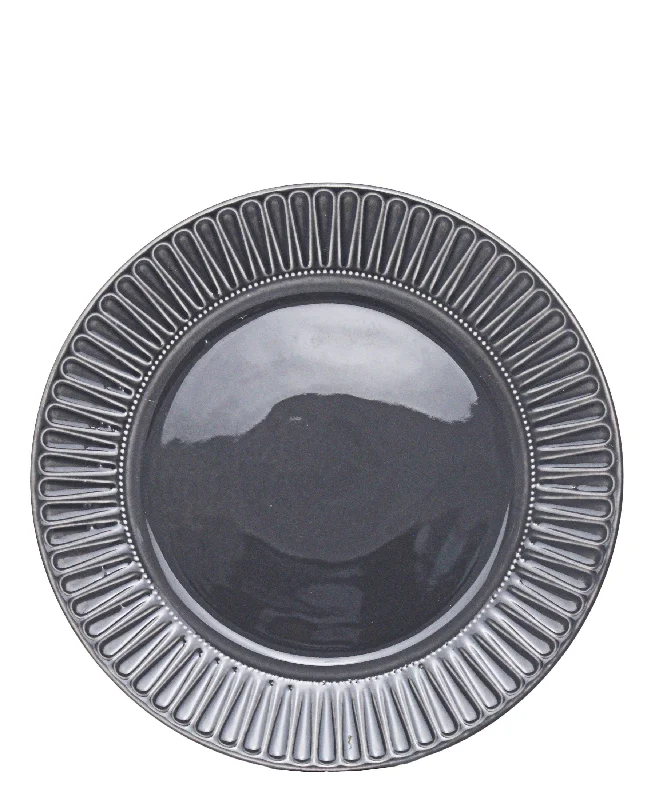 casual dinnerware set for outdoor dining-Eetrite Embossed Dinner Plate 27cm - Grey