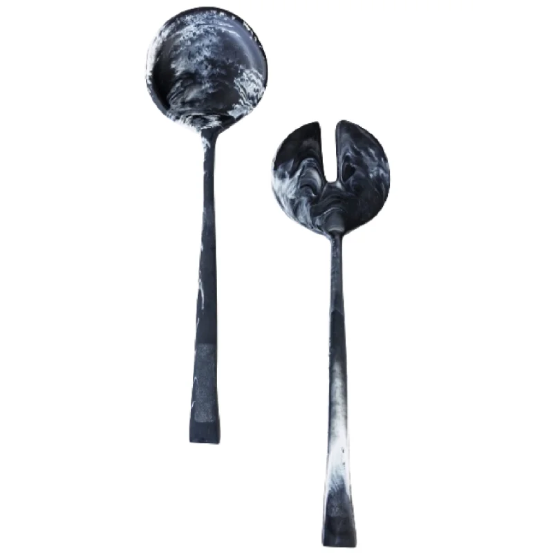 durable plastic dinner plates for parties-Sun + Moon Salad Servers