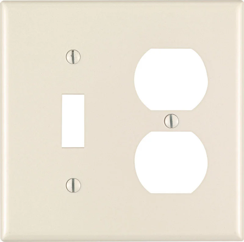 stylish dinnerware for casual events-Leviton Almond 2 gang Plastic Duplex/Toggle Wall Plate 1 pk