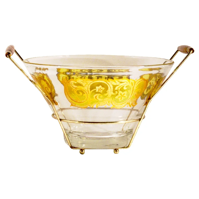 stylish dinner plates for everyday use-Yellow & Gold Bowl Caddy