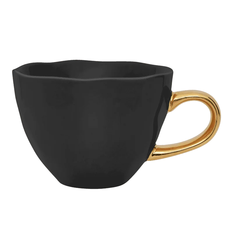 insulated coffee mugs for hot beverages on the go-Good Morning cup Cappuccino / Tea Ø11 cm - Black