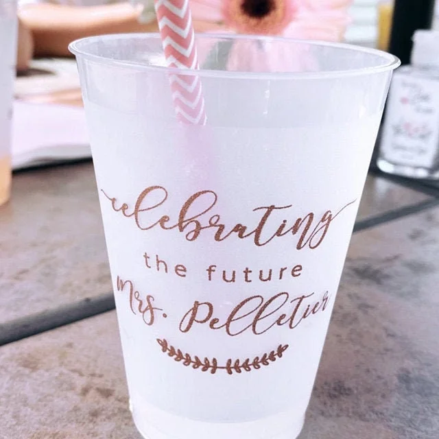 personalized mugs with logo prints for branding-Custom Bridal Shower Party Cups