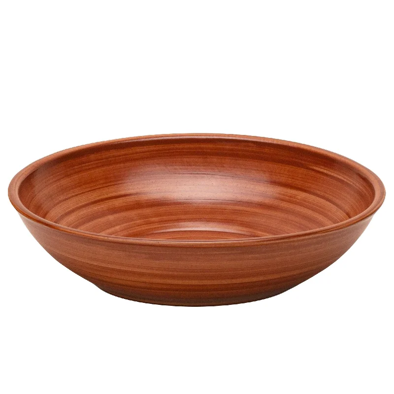 reusable dinnerware for eco-conscious families-Extra Large Serving Bowl - Brown | Brownstone