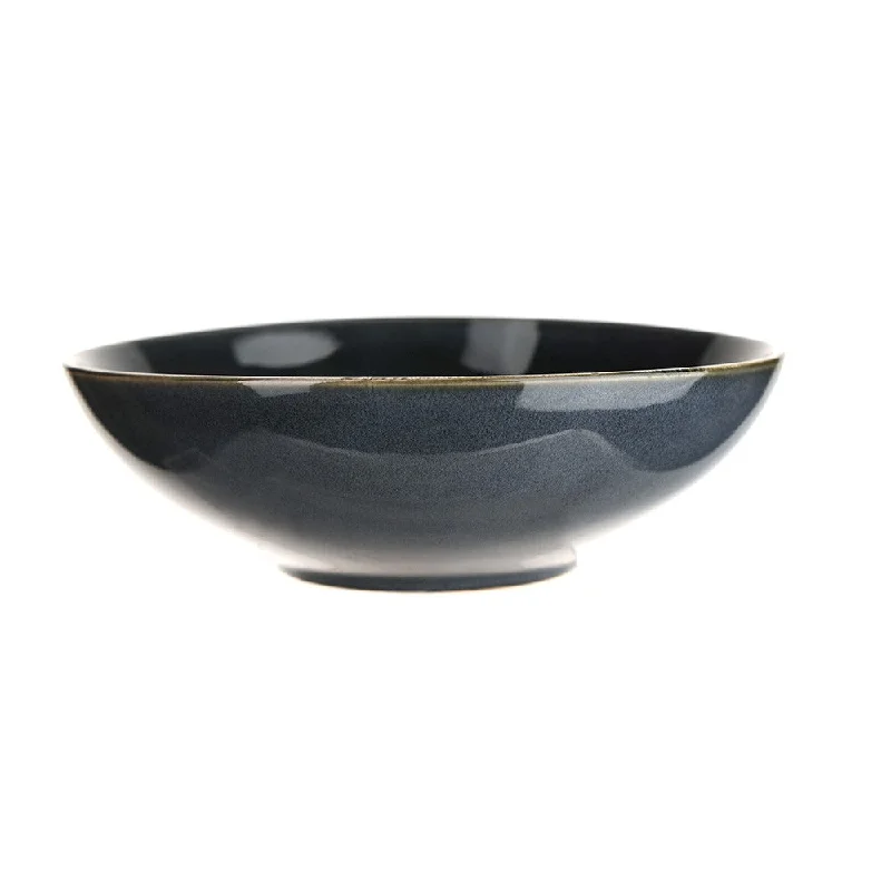 elegant disposable dinnerware for formal events-Stoneware Bowl Mediterranean Blue 20cm