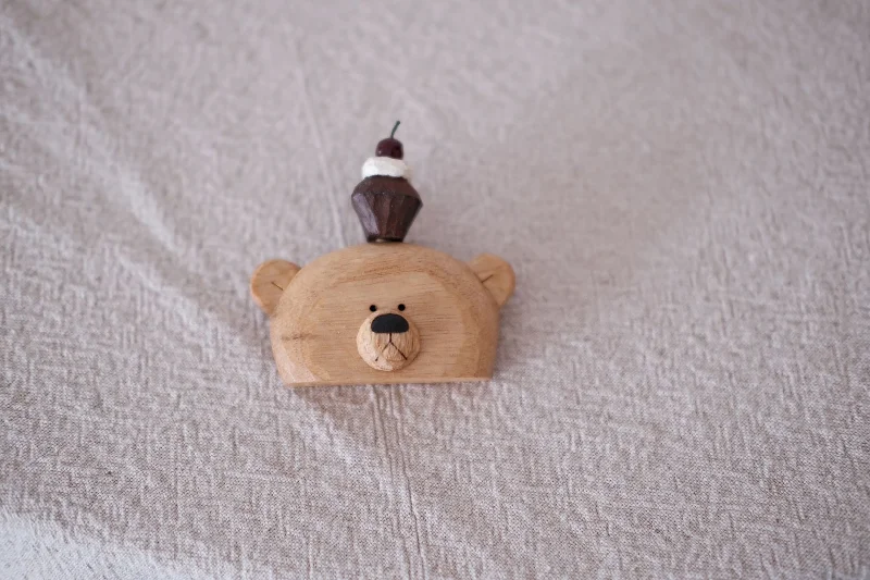 funny tea mugs for office parties-Bear brooch(cup cakes)  - By Japanese artist Kinone