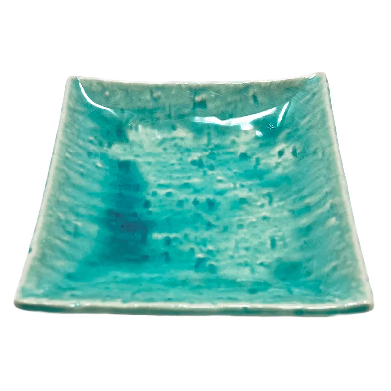 dinnerware for formal dinner settings-Square Plate Turquoise Small