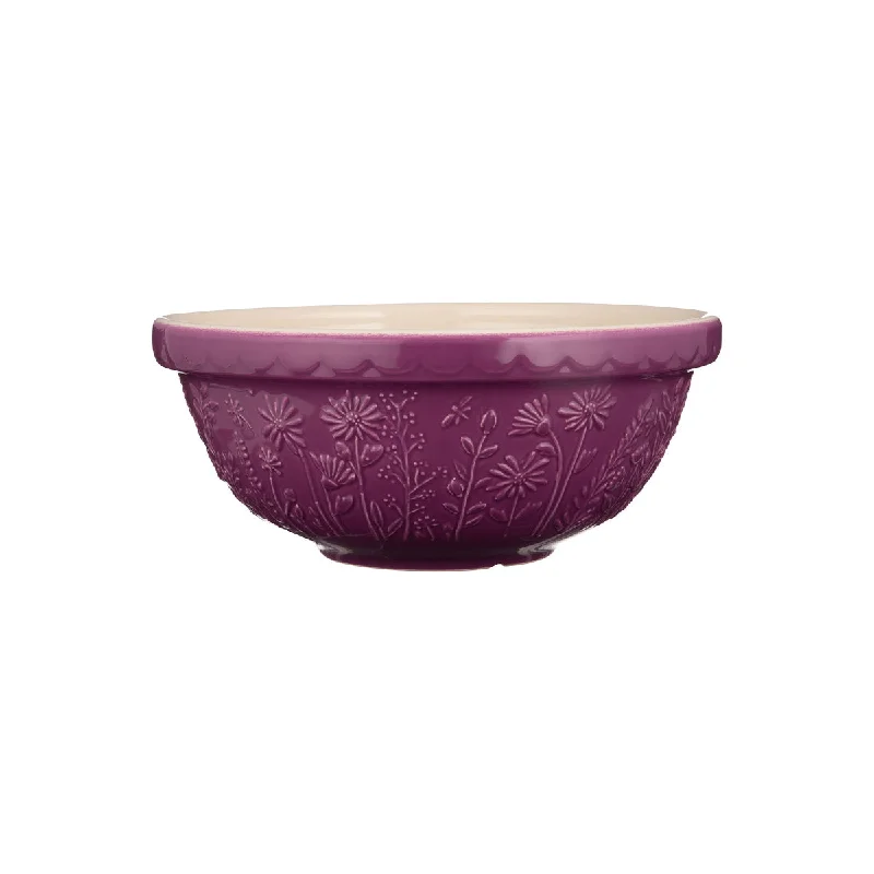 kids’ dinnerware set with fun designs-Mason Cash In the Meadow Daisy Mixing Bowl Purple 26cm