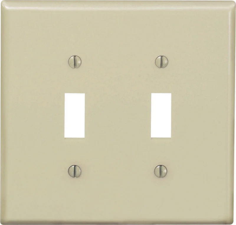 luxury dinnerware set with matching accessories-Leviton Midway Ivory 2 gang Nylon Toggle Wall Plate 1 pk (Pack of 25)