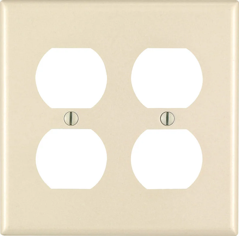 formal dinnerware for upscale celebrations-Leviton Almond 2 gang Thermoset Plastic Duplex Wall Plate 1 pk