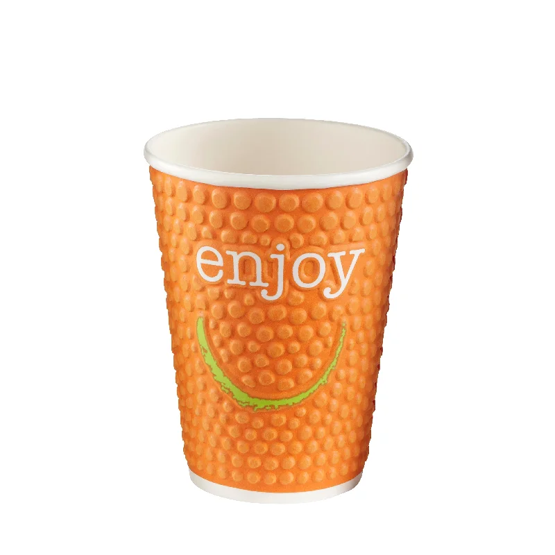 stylish coffee cups for outdoor activities-Enjoy double wall hot cup 12oz